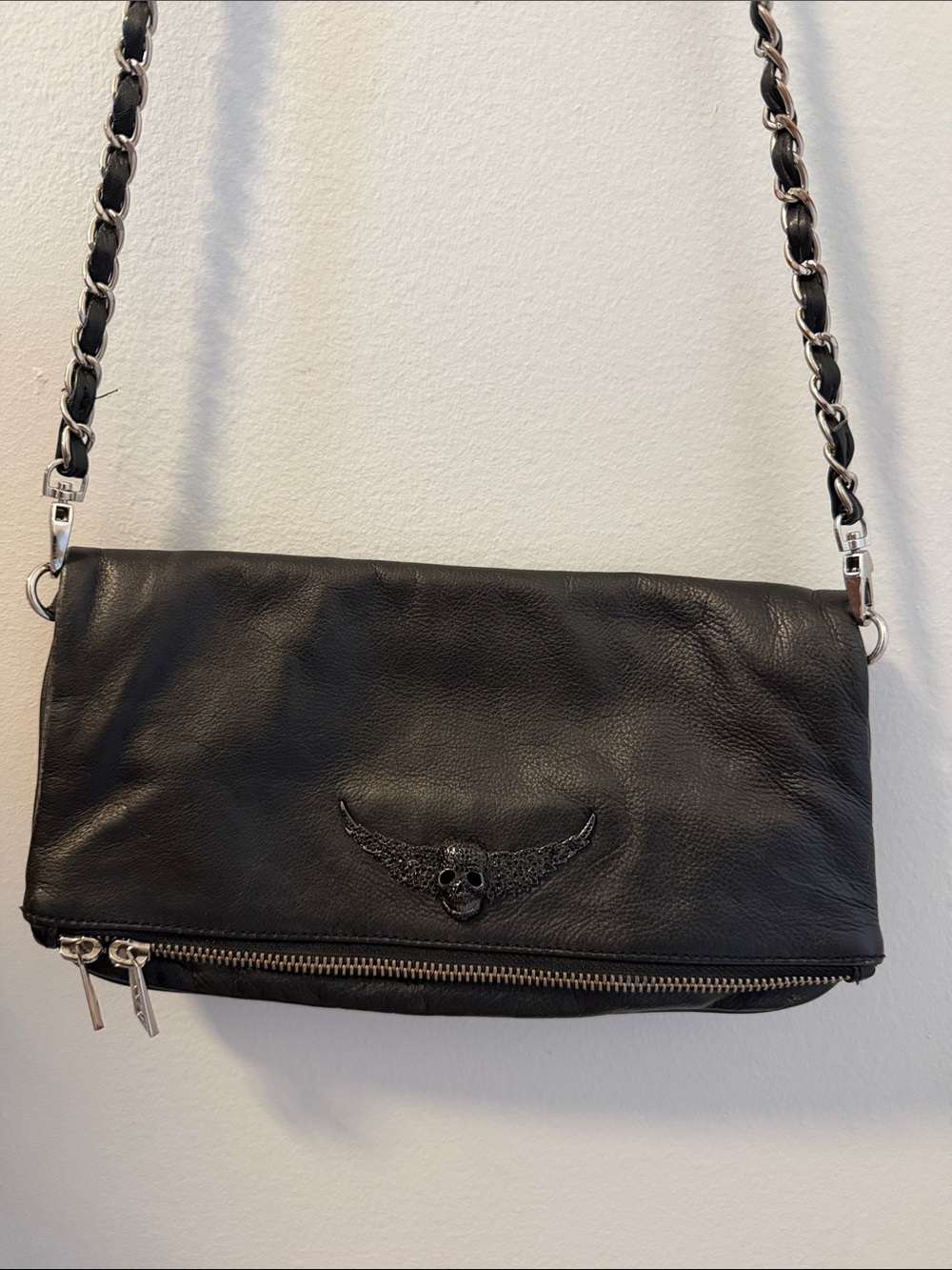 Zadig & Voltaire Black Leather Convertible shoulder/crossbody Bag